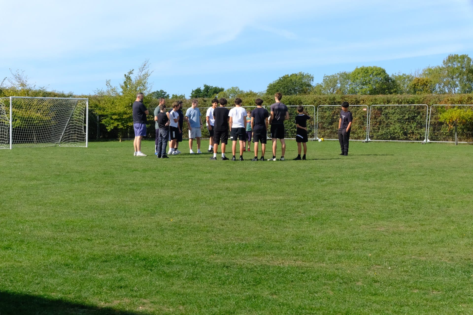 Football team huddle