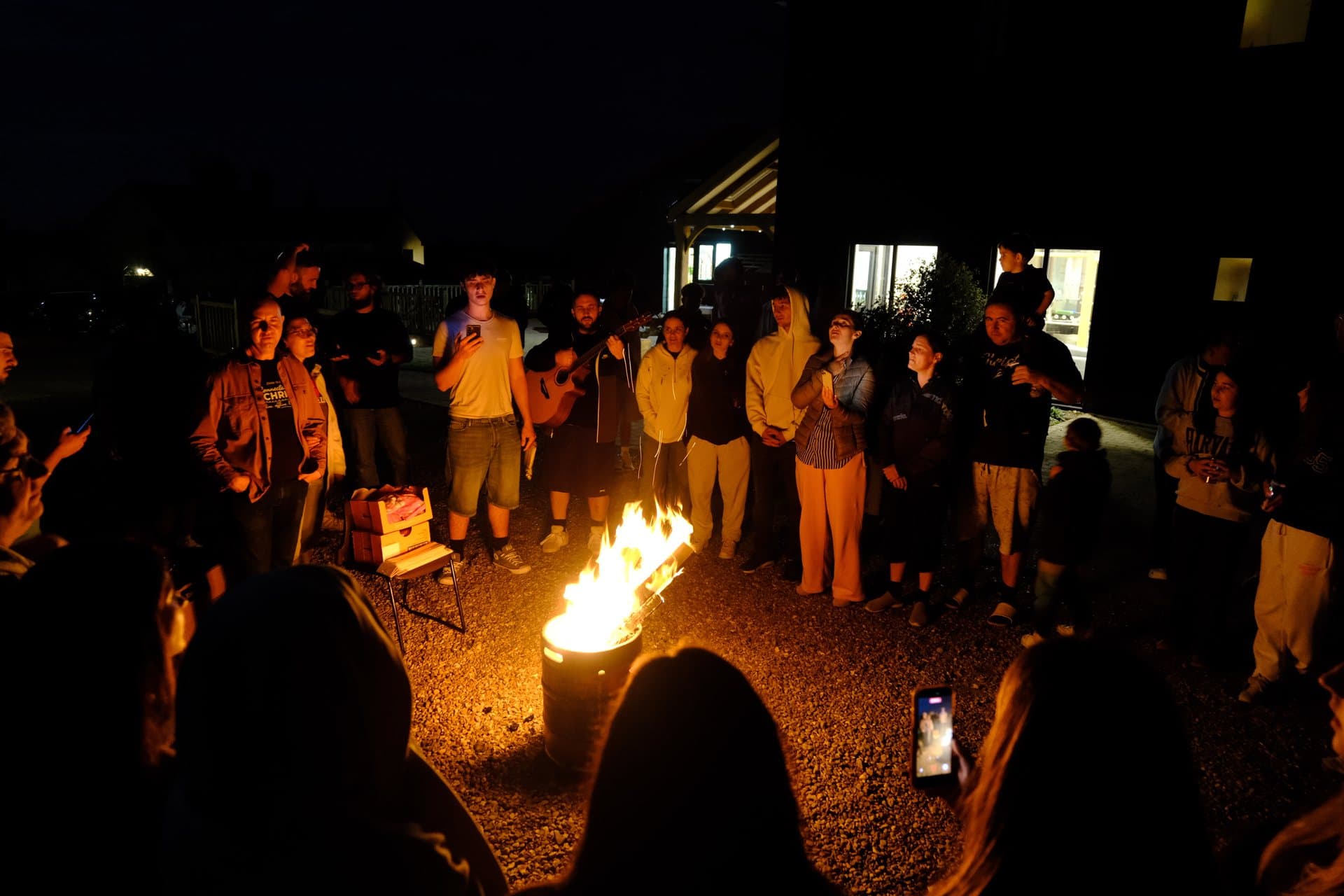 Singing around the campfire